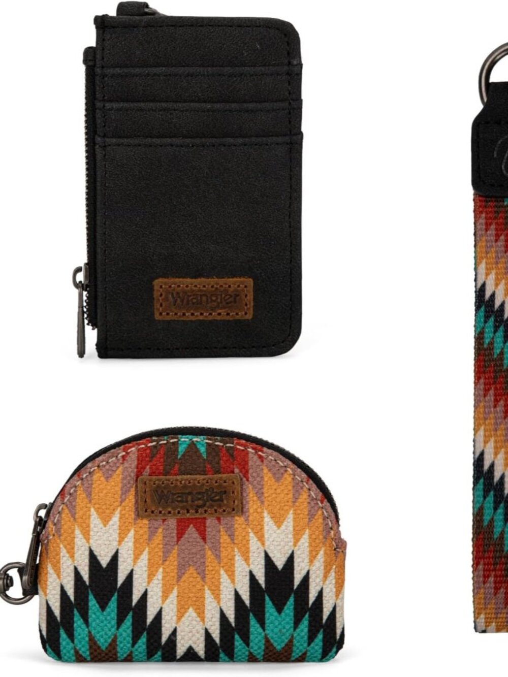 Wrangler Aztec Keychain Wristlet Wallets For Women Western Dual Pouch Wristlet C View 3
